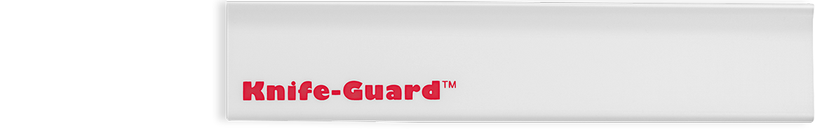 A 2-inch-wide knife guard 10.5 inches long.